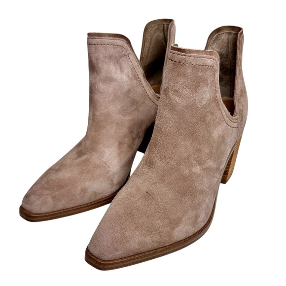 Steve Madden NEW Havannah Pointed Toe Cut-Out Booties Taupe Suede - Picture 7 of 16